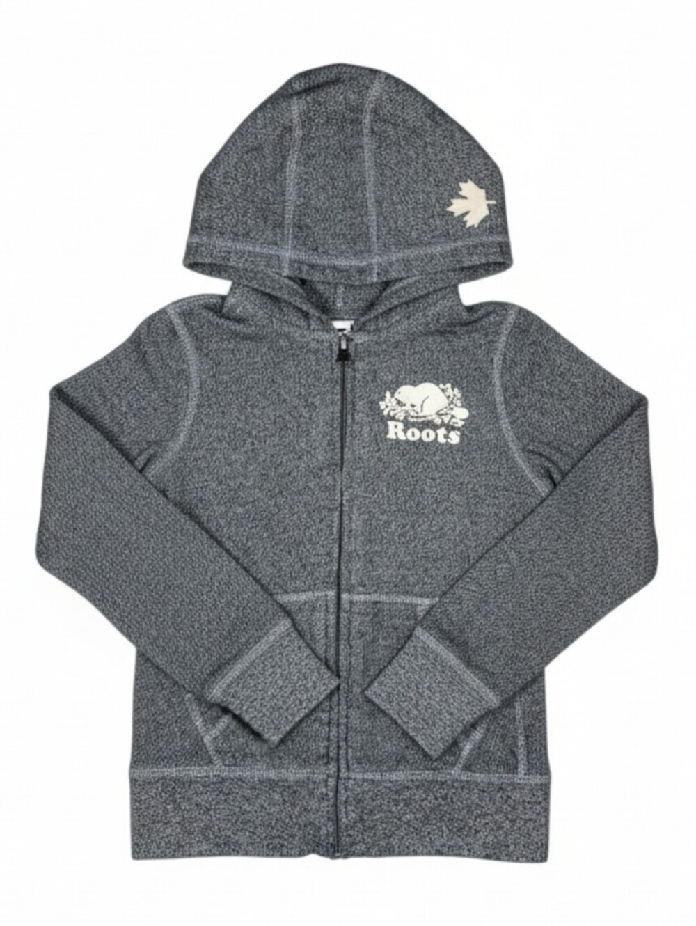 Roots Kids Boys' Grey Full Zip Hoodie Sweatshirt Size M (7-8 Years)